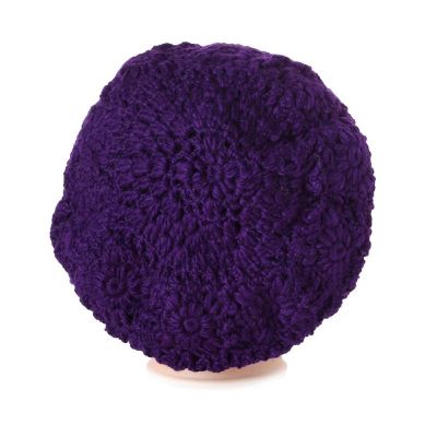 Vlněný háčkovaný baret Laras Purple