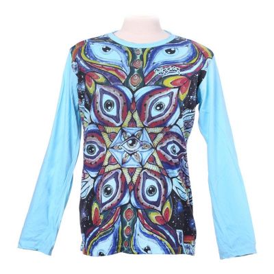 Tričko Mirror s dlouhým rukávem - Eye Mandala Turquoise | M - POSLEDNÍ KUS!
